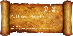 Pilinger Malvin névjegykártya